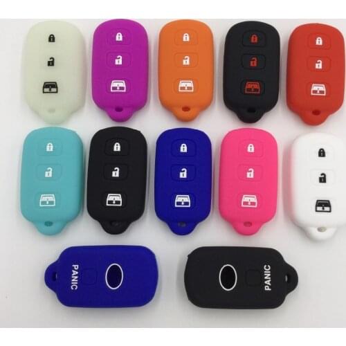 Silicon Remote key fob 3 button with panic Cover for Toyota Sequoia 4-Runner 4Runner Keyless Holder Accessory