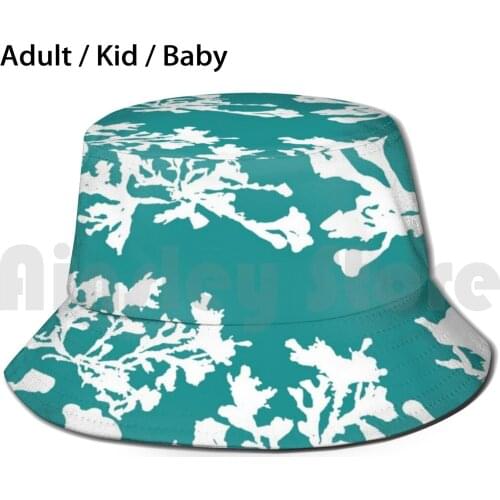 Blue Plant Art Sun Hat Foldable UV Protection Seaweed Blue Plant Seaweed Pressing Nature Ocean Ocean Plant Kelp