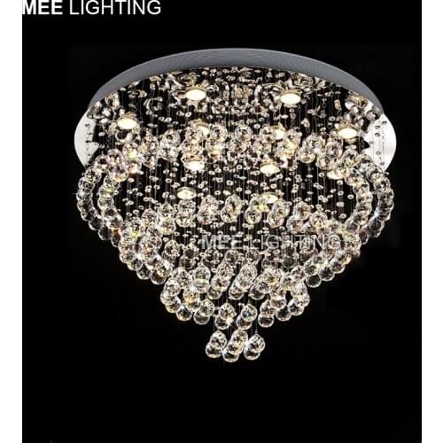 Modern Luxurious Crystal chandelier light Spiral Crystal suspension lustre lamparas de lamp cristal for staircase, stairs, foyer