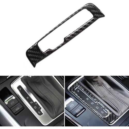 Car Styling Real Carbon Fiber Center Console Gear Shift Panel Switch Button Cover Trim For Audi A4 B8 A5 Q5 2009 - 2015 2016