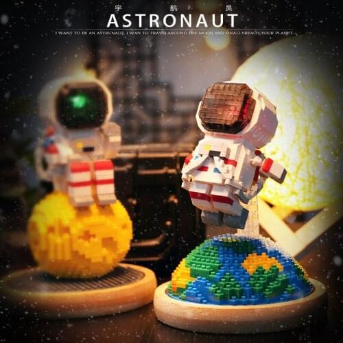 Earth Animal Dog Space Station Saturn Rocket Building Blocks City Shuttle Astronaut Figure Man Bricks Set Children Toys Gift