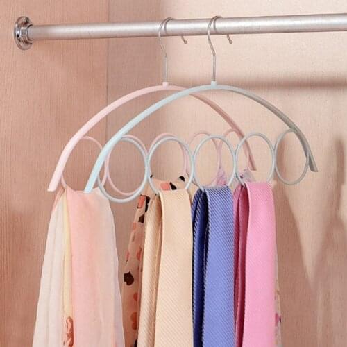 5 Holes Scarf Hanger PP Material Hanger For Scarves Plastic Circles Scarf Hanger Organizer Neck Tie And Belt Hanger