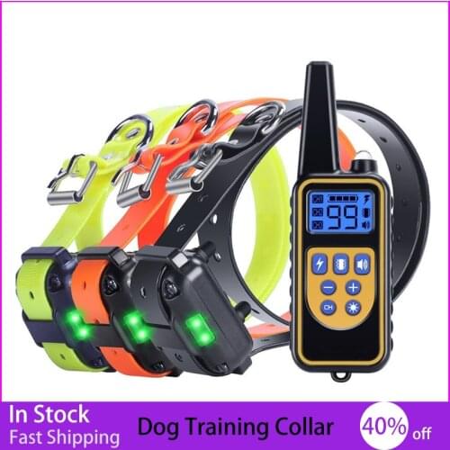 New 800m Waterproof Rechargeable Anti Barking Dog Training Collar with Remote Control Electric Dog Shocker Collar Receiver