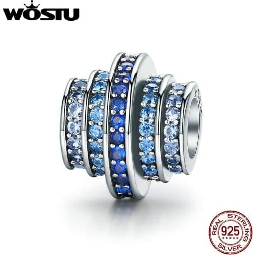 High Quality Real 925 Sterling Silver Blue Melody Beads Fit Original WST Charm Bracelet Authentic Fine Jewelry CQC129