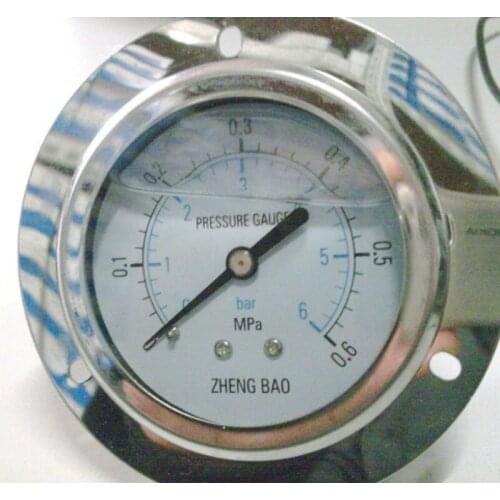 YN60ZT 0.6Mpa (full specifications) shockproof axial pressure gauge with front side pressure gauge Shanghai Zhengbao Pressure Ga