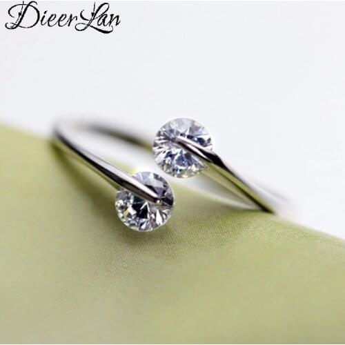 Bijoux Boho Silver Color Cubic Zircon Beads Rings for Women Lady Rings Fashion Party Statement Jewelry Wholesale