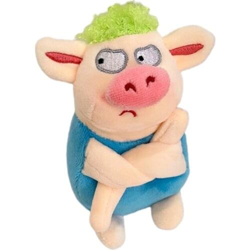 066B Bag Accessory Mini Stuffed Doll Ornament Toy Pig Lovely Cartoon Keychain Girl Woman’s Purse Pendant Gift for Girlfriend