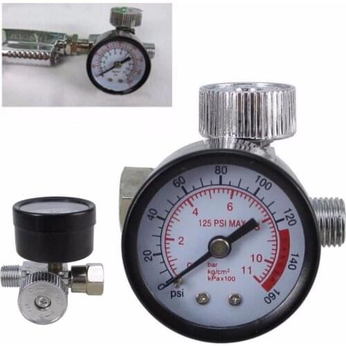 1/4 Adjustable Mini Air Pressure Regulator Dial Gauge HVLP Spray Air Tools New Accessories