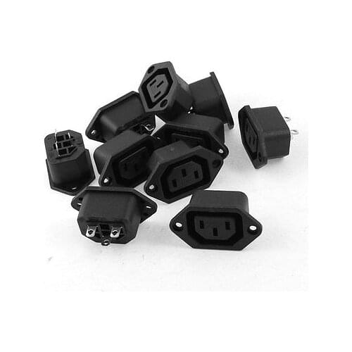 10 Pcs IEC 320 C13 Screw Type Outlet Power Socket Connector AC 250V 10A
