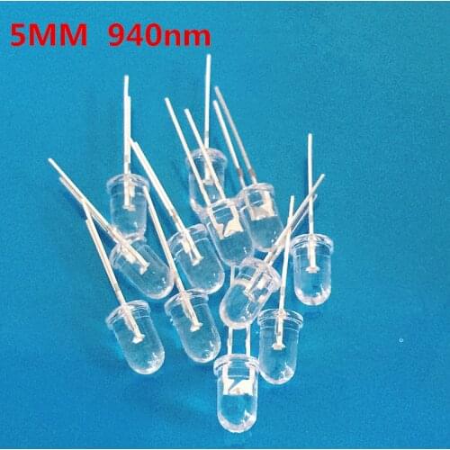 100pcs Infrared LED Diode 5mm 940nm Powerful-Laser-Infrared Lamp Infrared LED 940 nm Diodo IR Infrared LED Transmitter 5 mm Di