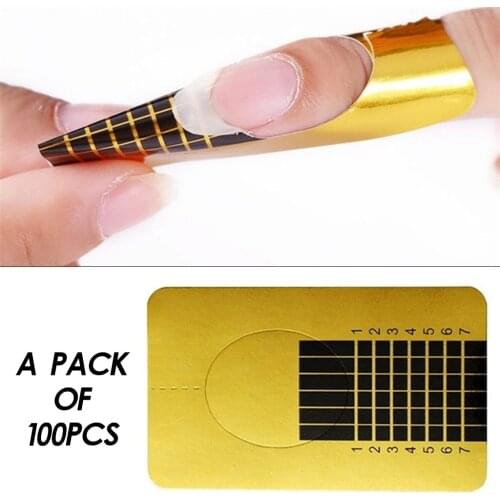 100Pcs/Set Nail Forms Nail Art UV GEL Nail Extention Tips Form Sticker Tools