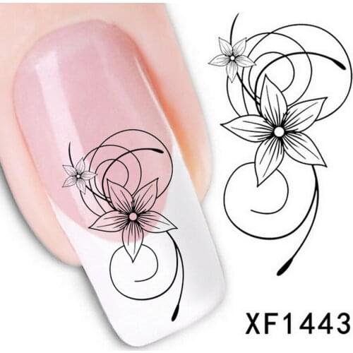 1000pcs Watermark 3D Design Cute DIY Black Cats Tip Nail Art Decorations Water Transfer Nail Sticker fashion