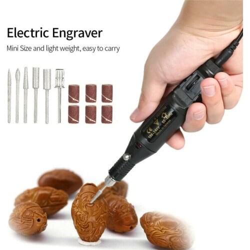 14pcs Mini Electric Grinder Drill Tools Variable Speed Woodworking Rotary Nail Gel Polish Removing Drill with Drill Bits Tools