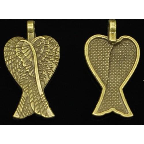 18pcs Antique bronze angel wings Charms Pendants for Jewelry Making DIY Handmade Craft 27*15mm