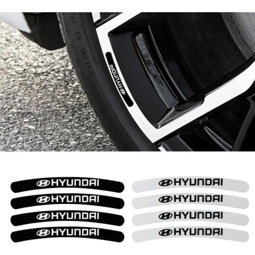 4PCS Car Wheels Rims Decoration Sticker Decal For Hyundai I10 I20 I30 I40 IX20 IX35 Tucson Accent Solaris Azera GDI