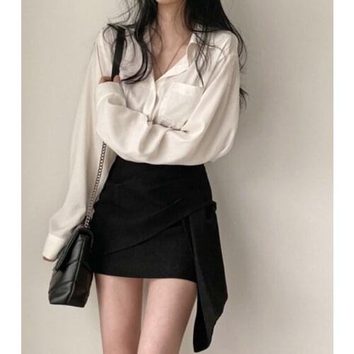 Early Spring White Shirt Womens New French Sweet Small Retro Spring Top Spring Shirt