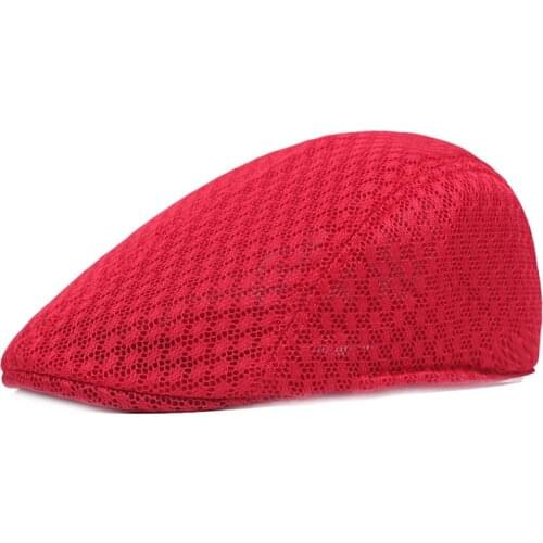 New Men Women Casual Beret Hat Fashion Flat Cap Adjustable Breathable Mesh Caps Outdoor Solid Color Hats Unisex Summer Spring