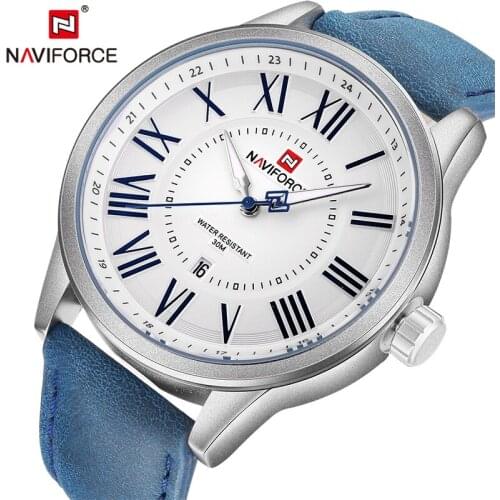Men Watches NAVIFORCE Top Luxury Brand Mens Army Leather Waterproof Sport Watch Man Fashion Date Quartz Clock Relogio Masculino
