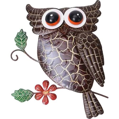 Animal Decorations Hang Wall Creative Metal Owl Sculpture