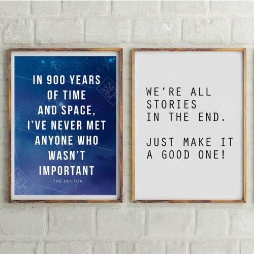 Doctor Who Quote Canvas Art Print Painting Tardis Doctor Who Art Posters and Print Wall Picture for Living Room Girls Room Decor