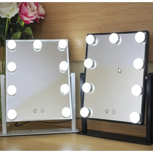 Hollywood Mirror 12x3W Dimmable LED lights Touch Vanity Makeup Mirror with Lights Tabletop Lighted Cosmetic Mirror