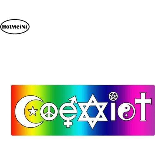 HotMeiNi 15cm x 5.2cm COEXIST Grass Heaven RAINBOW BG Sticker Car Truck Bumper Vinyl Decal Peace Nature Love Car Stickers