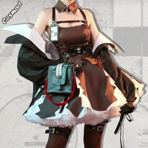 Game Arknights Surtr Rhodes Island Black Dress Uniform Cosplay Costume Halloween Party Outfit For Women Girls New 2020