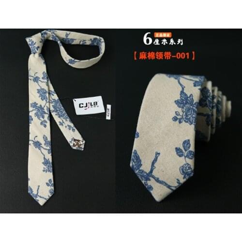 Men and women casual linen cotton floral tie in stock wholesale linen cotton printed bow tie