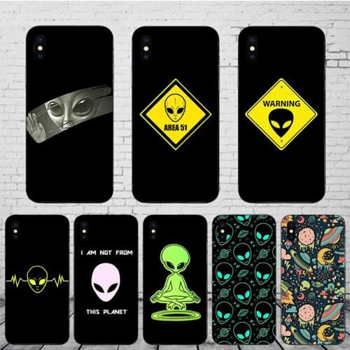 Funny ALIEN Art Design Soft TPU Phone Case For Iphone SE 2020 12 Mini X XR 11 Pro Max 7 6 8 6S Plus Back Cover XS 5 Mobile Shell