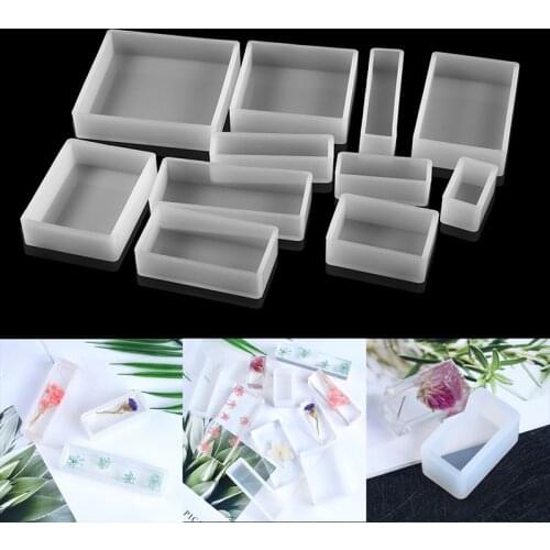 NOT AS LONG rubber plastic diy crystal epoxy cube mold silicone mirror cube making resin table creative home accessories