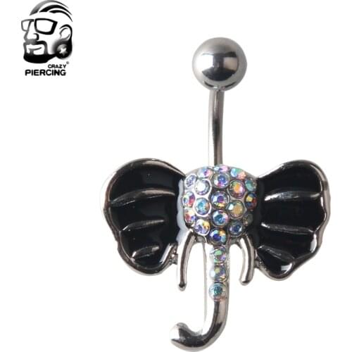2017 New Arrival Cute Elephant head Piercing Body Jewelry Very Nicely Percing Navel Button rings For Women Sophisticated Belly