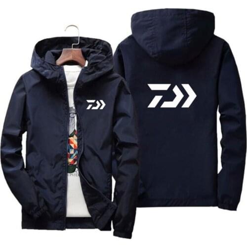 Spring and summer 2021 new Daiwa Fishing hooded mens jacket mens casual windbreaker zipper thin section hooded jacket men