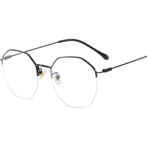 Women big Hexagon Alloy Gold Frame Glasses Classic Retro Optics Eyeglasses Transparent Clear Lens Women Men Espectacles Female