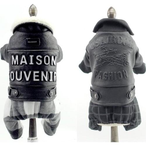 Autumn Winter Dog Pet Jumpsuit Faux Leather Teddy Bichon Dog Jacket Coat Luxury Dog Clothes for Small Pet 5 Style XS S M L XL