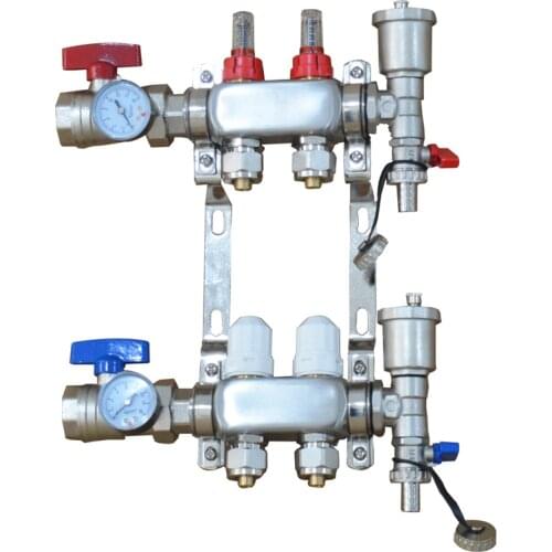 Stainless Steel Floor Heating Water Distributor PEX Radiant Floor Heating Manifold Set Pipe Fittings