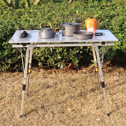 Camping Table Folding Aluminum Roll Up Top Collapsible Lightweight Portable Compact Camp Table Weatherproof and Rust Resistant