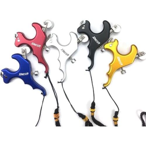 Archery Compound Bow Release Aid 4 Finger Thumb Release Grip Trigger Huning Bow Shooting