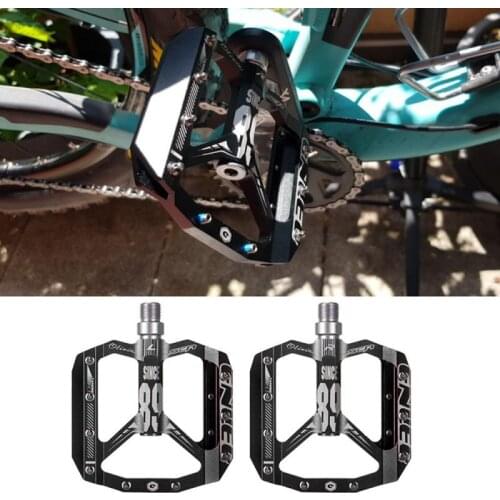 Flat Foot Ultralight Mountain Bike Pedals MTB CNC Aluminum Alloy Sealed Lightweight 9/16 Pedals Big For Gravel Bike Downhill