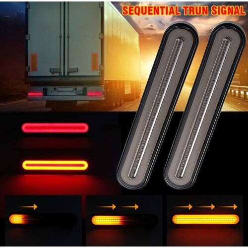 Waterproof LED 3 in 1 Neon Halo Ring Trailer Truck Led Taillight Tail Light Turn Signal Light Indicator Flowing Brake Stop Lamp