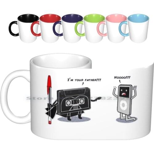 I Am Your Father ! Ceramic Mugs Coffee Cups Milk Tea Vintage K7 Cd Mp3 Mp4 Music Musique Dark Vador Darth Vador Luke Skywalker