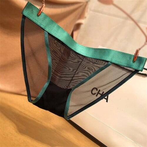 Women Sexy Panties Hollow Out Mesh Lace Underwear EU Ladies Transparent Briefs Seamless Solid Underpants