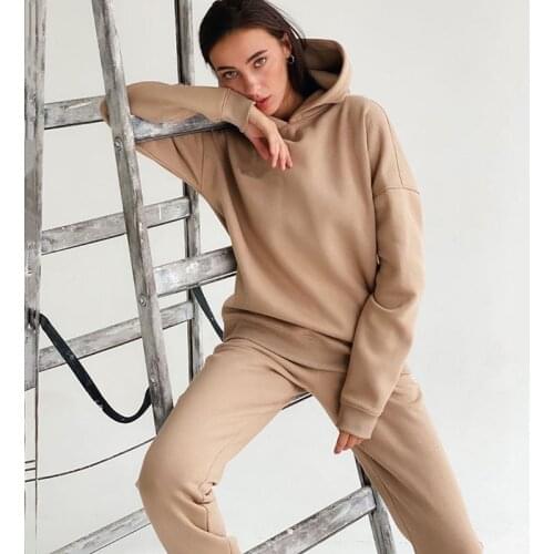 Tracksuits Womens Oversized Hoodie And Pants Casual Sport Suit Winter Two Piece Set Hoodies For Sportswear Sports Suit Women