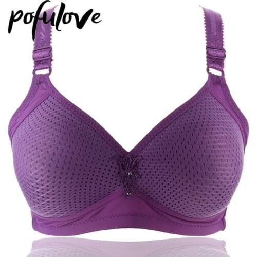 Plus Size Bra for Women B C D Cup Wireless Breathable Bralette Push Up Bras Seamless Cotton Soft Underwear Thin Solid Brassiere