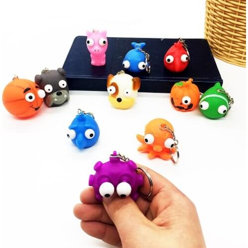 10pcs/pack Eye Popping Doll Squeezing Eyes Animal Venting Decompression Trickery Toys Fidget Toys Gift For Friends