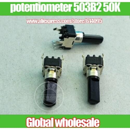 6pcs FD 09-type vertical single potentiometer 503B2 50K / shank length 18MMF / RD09F1130060 variable resistor