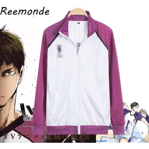 Anime Haikyuu Jacket Volleyball Club Ushijima Wakatoshi Cosplay Costume Uniform Coat Pants suits Sportswear For Women Mens