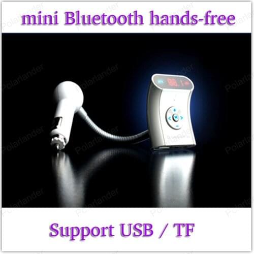 The new Bluetooth mini Bluetooth hands-free car Support HFP / HSP, A2DP / AVRCP Support USB / TF Bluetooth Car Kit