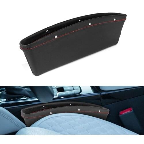 Vehicle Storage Box Premium PU Leather Seat Catcher Gap Filler Car Organizer Seat Side Pocket,Compartment for Snacks