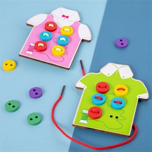 Baby Montessori Wind Up Toy Wooden Early Learning Educational Toys Activity For Kids Kindergarten Manual DIY Weave Cloth Toys