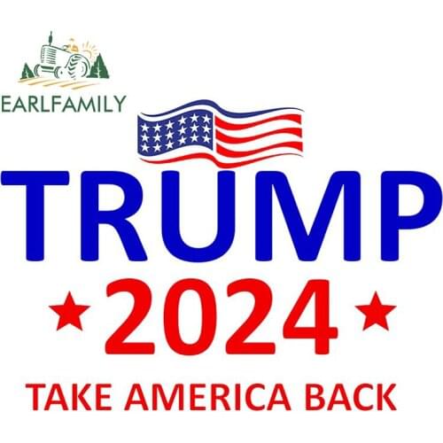 EARLFAMILY 13cm x 9.4cm For TRUMP 2024 Vinyl Car Stickers Campervan Decal Fashion DIY Funny Sticker Waterproof Decoration